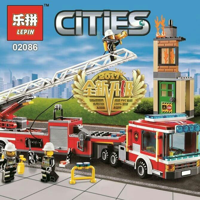 PROMO lego mobil pemadam kebakaran city fire engine set 421pcs