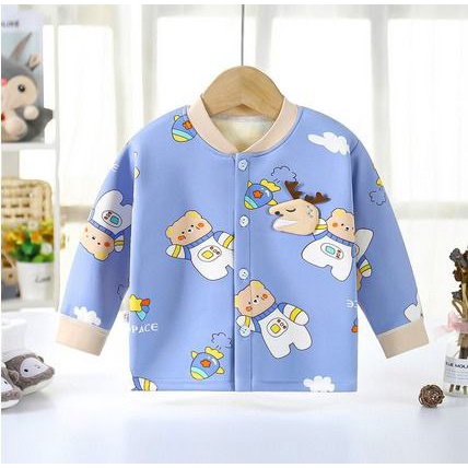 Sweater Kancing Atasan Panjang Bayi Anak Fleece Import Laki laki Perempuan Bahan Tebal Lembut 0 -2 Tahun