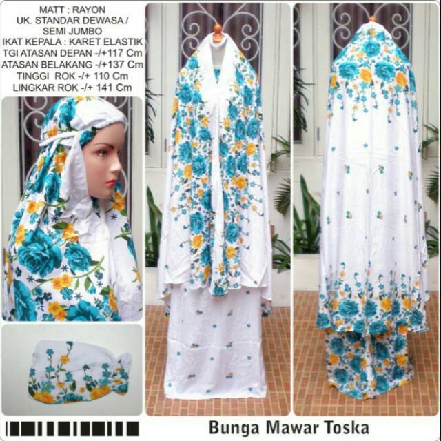 Ad2 mukena dewasa motif bunga mawar 5warna