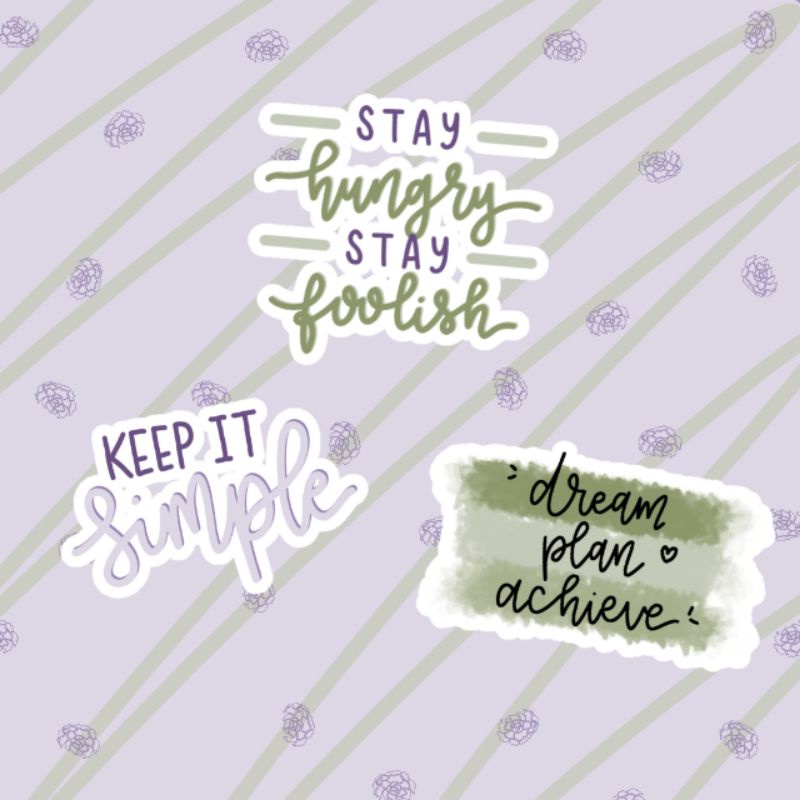 

Positivity Sticker Pack | Stiker Quote ♡ - SAGE-LAVENDER