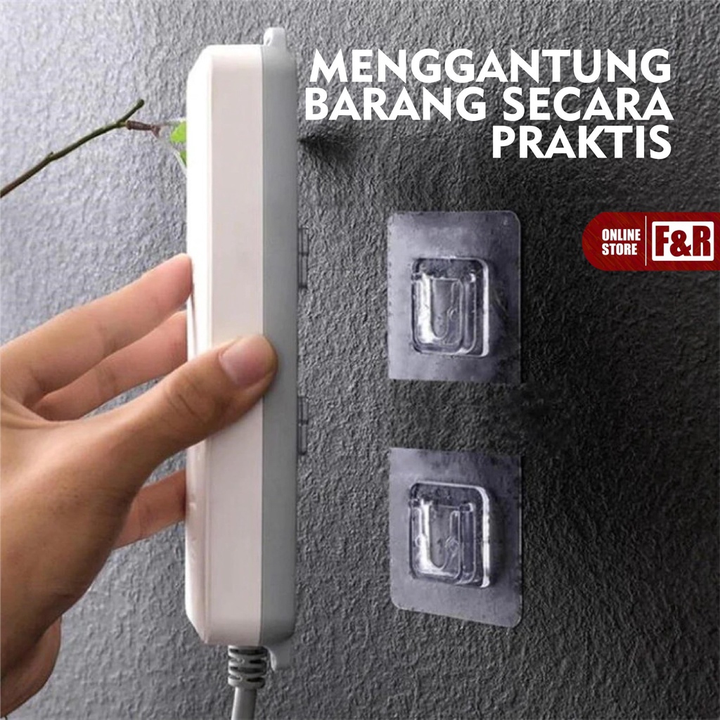 1 Set Perekat Gantungan Tempel Dinding Tembok Kuat Tanpa Paku Socket Hook Multifungsi Serbaguna