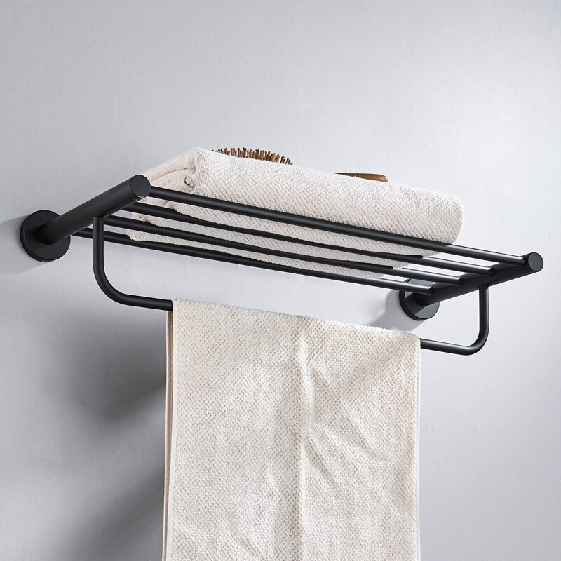 Black Bathroom Accessories Set Paper Holder Towel Bar Toilet Brush Holder Towel Rack Bathroom Shopee Indonesia