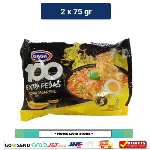 

Gaga 100 Mie Instan Extra Pedas Kuah Jalapeno 75 gr x 2 Pcs