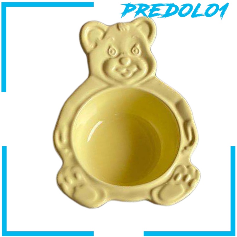 [PREDOLO1] Cute Cartoon Ceramic Bowl Bear-shaped Oatmeal Milk Dessert Serving Tableware