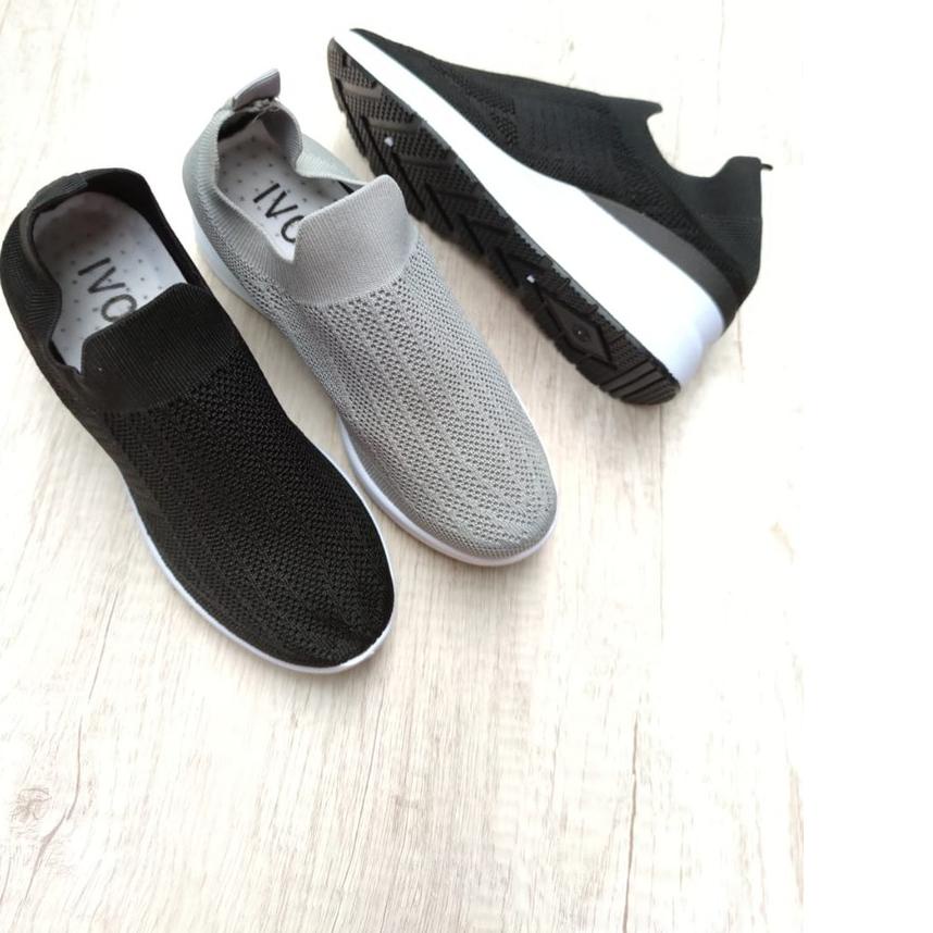 ❀ IVORY W125 Sepatu Wedges Slip On Wanita Import ♜