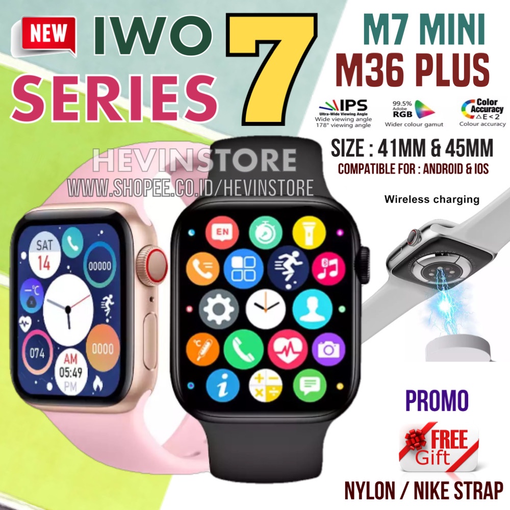 IWO Smartwatch M7 MINI / M36 PLUS Series 7 Retina HD Screen Series 7