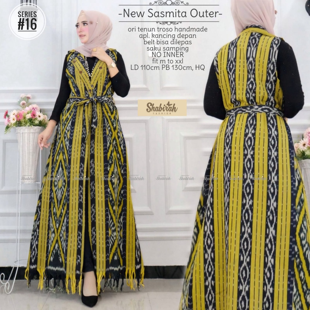 Long Outer Batik Tenun Wanita by Butik Batik Solo Bahan Batik Tenun kode LONG OUTER TENUN SASMITA