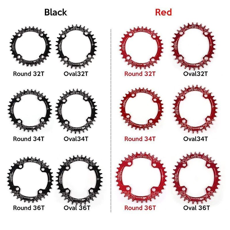 IMPORT SNAIL 104BCD Single Speed 32-42T MTB Bike Chainring Crankset Round/Oval Chainwheel