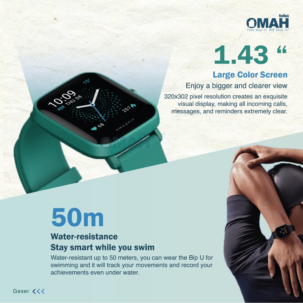 ORIGINAL Huami Amazfit BIP U PRO International Version Smartwatch - Waterproof - Garansi Resmi