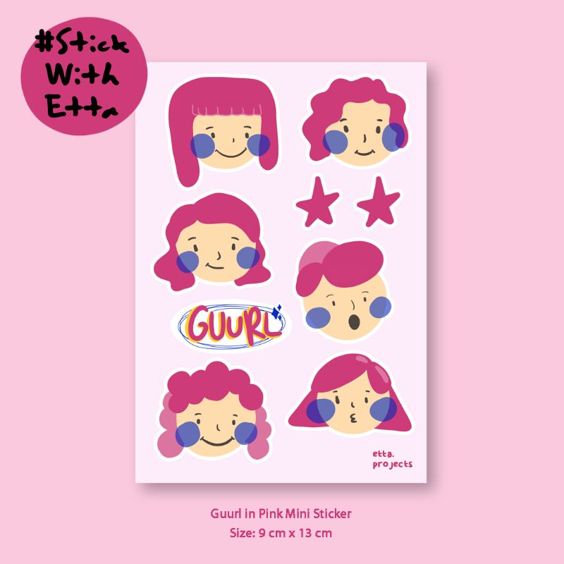 

#StickWithEtta | GUURL IN PINK MINI STICKER | Sticker Vinyl