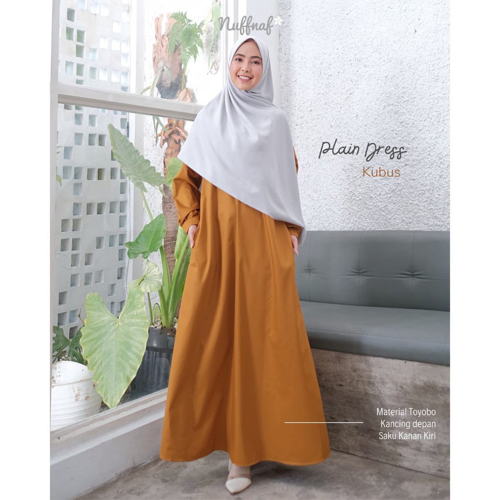 GAMIS TOYOBO DEWASA PLAIN DRESS NUFFNAF
