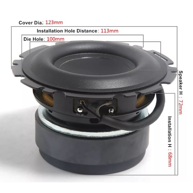 speaker subwoofer 4.5 inch 50 Watt 4 ohm bass berkualitas Joss cocok untuk DIY