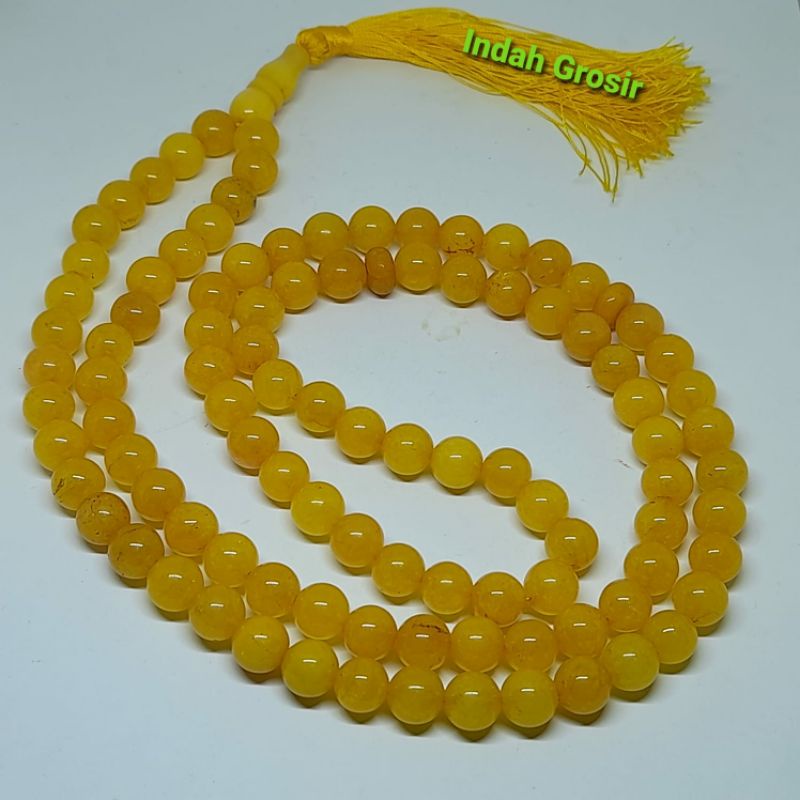 Tasbih Batu Giok Kuning 99Butir 10Mm Natural