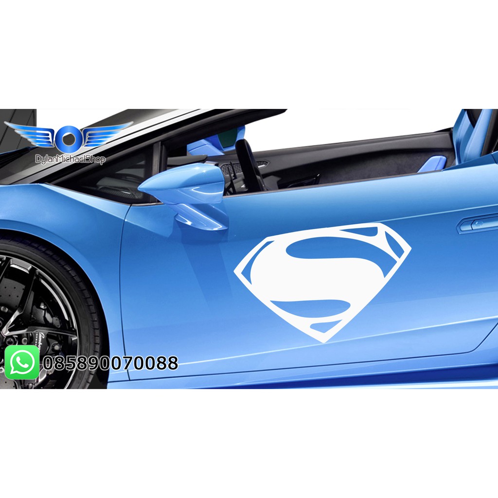 Aksesoris Mobil Stiker Logo Superman Man of Steel Kaca Kendaraan Besar