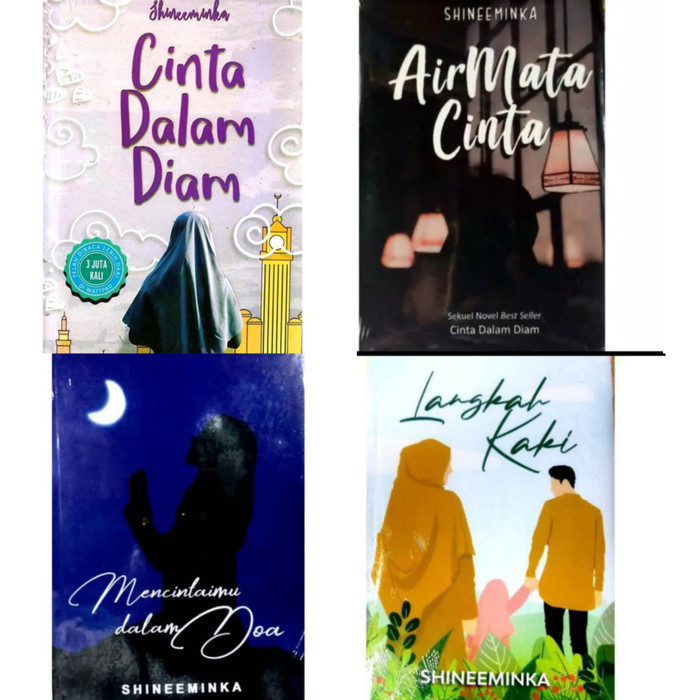 BUKU NOVEL & SASTRA PAKET 4 NOVEL SHINEEMINKA - CINTA DALAM DIAM- AIR MATA CINTA