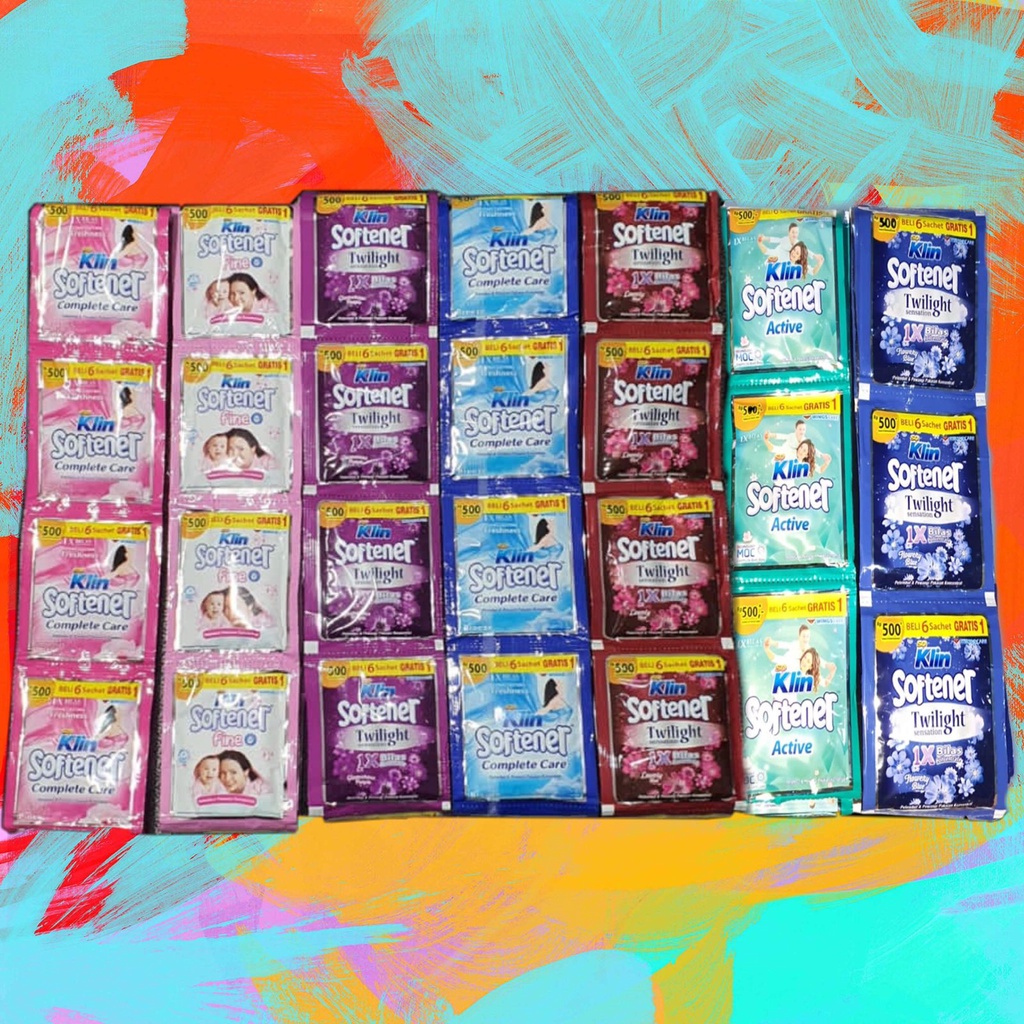 Soklin Softener Pewangi Dan Pelembut pakaian Sachet 13 ml 1 renceng isi 14pcs.