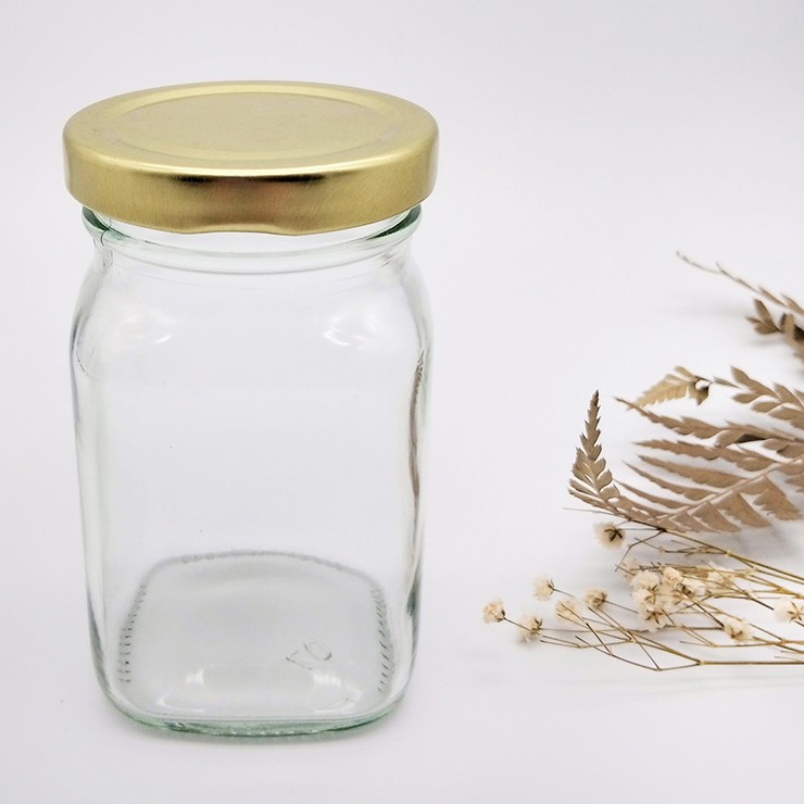 Minim 20pcs Toples Kaca Kotak 230ml 250ml Tutup Gold Jar Selai Sambal Cookies Kue Shopee Indonesia