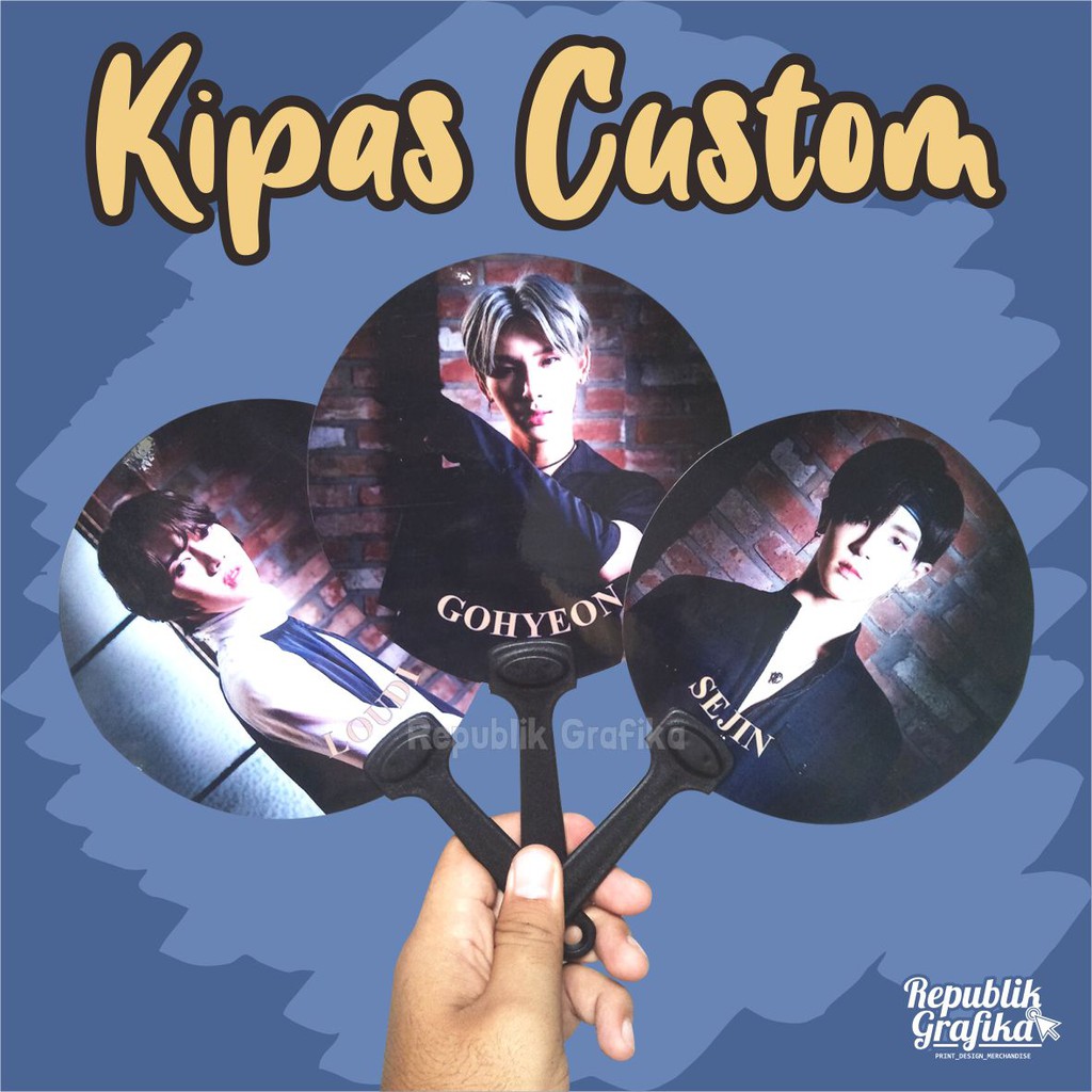 KIPAS TANGAN CUSTOM - 2 SISI - SOUVENIR - KADO/HADIAH MURAH - PRE ORDER