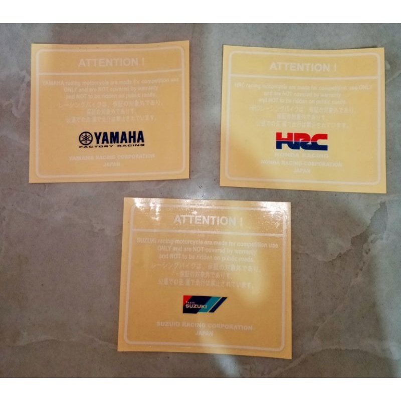 

Sticker ATTENTION ! Japan Transparant tinta putih & tinta hitam