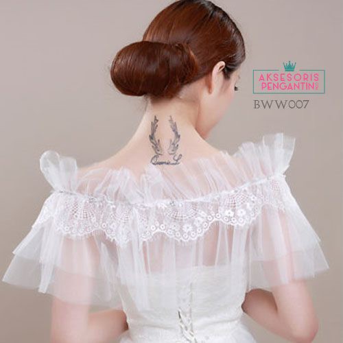 [PALING MURAH] CARDIGAN PESTA RENDA BOLERO WEDDING LACE PUTIH PREMIUM BWW007