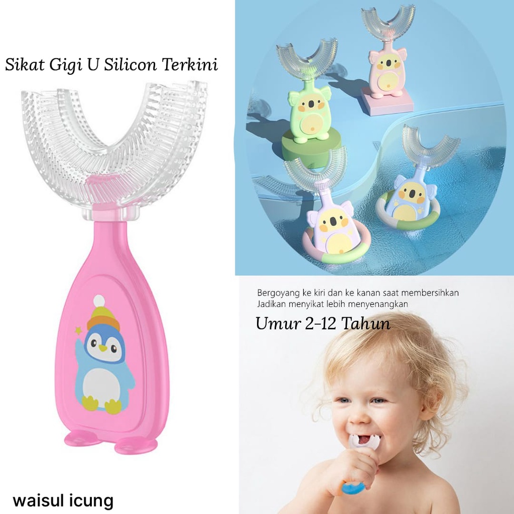 Sikat Ggi Silikon Bayi Anak Sultan Bentuk U Sikat Gigi Anak | tooth brush baby silicon type U 360° sikat gigi anak Karakter