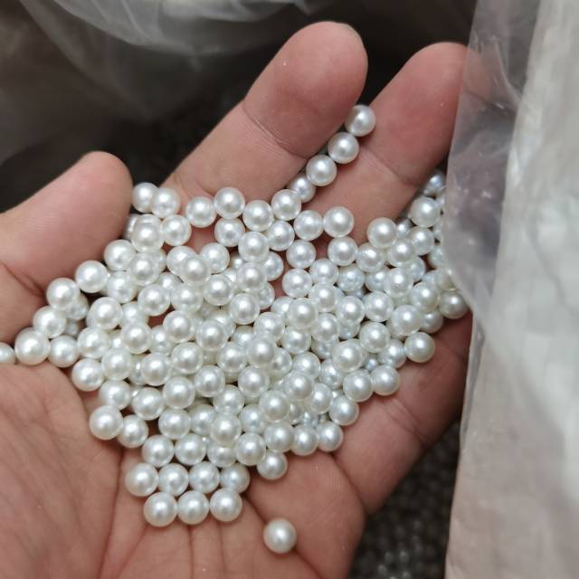 MUTIARA TINDIK WARNA PUTIH UKURAN 6MM DAN 8MM KUALITAS AA PER POUND