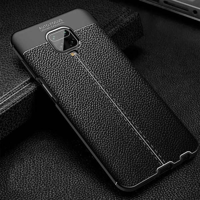 TPU Case Autofocus Leather Xiaomi Redmi Note 9 Pro Note 9s Max - Hitam