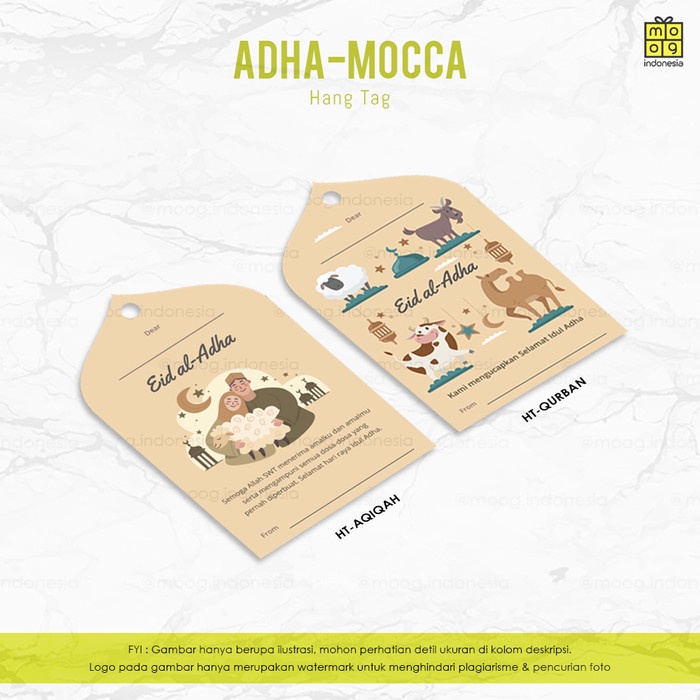 

Hang Tag Kartu Ucapan Idul Adha Kurban Idul Fitri Eid Mubarak - AQIQAH