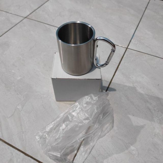 Gelas Carabiner Stainless Steel Gelas Camping Outdoor