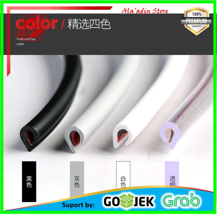 Cuci Gudang PAHNOS Rubber Strip Dekorasi Pintu Mobil Anti Collision 9.15M - QW770