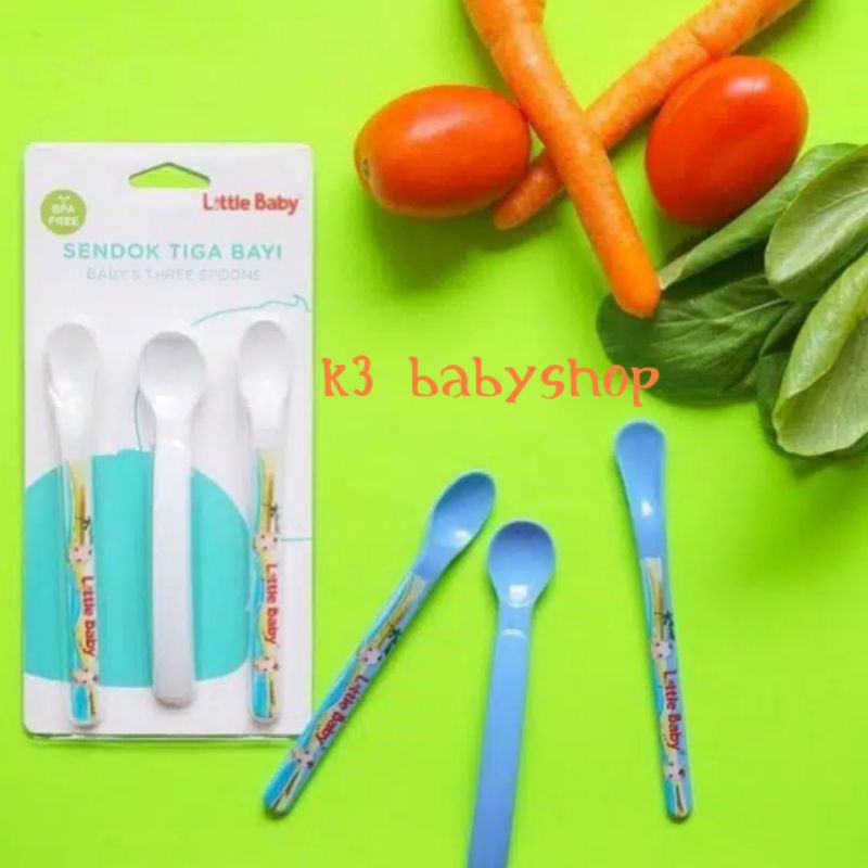 Little Baby Sendok Tiga Bayi set isi 3 pcs sendok makan bayi anak mpasi baby spoon bpa free