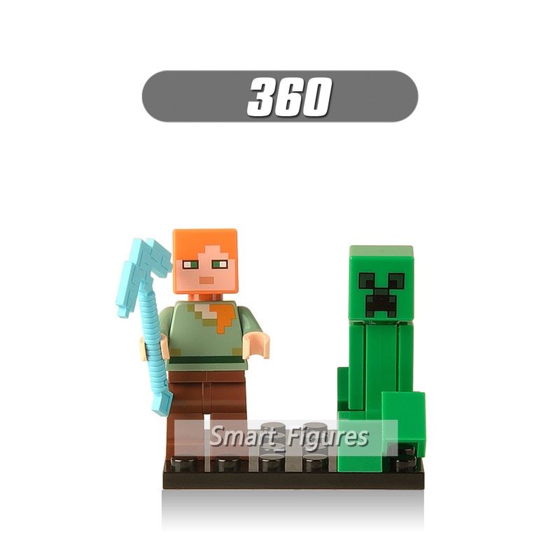 X0127 Mainan Action Figure Mini Minecraft Iron Golem Steve Alex Skeleton Domba Creeper Enderman Untuk Hadiah