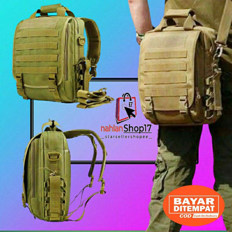 TAS RANSEL TACTICAL 9700 multifungsi / TAS MULTIFUNGSI / TAS SELEMPANG ARMY 2IN1