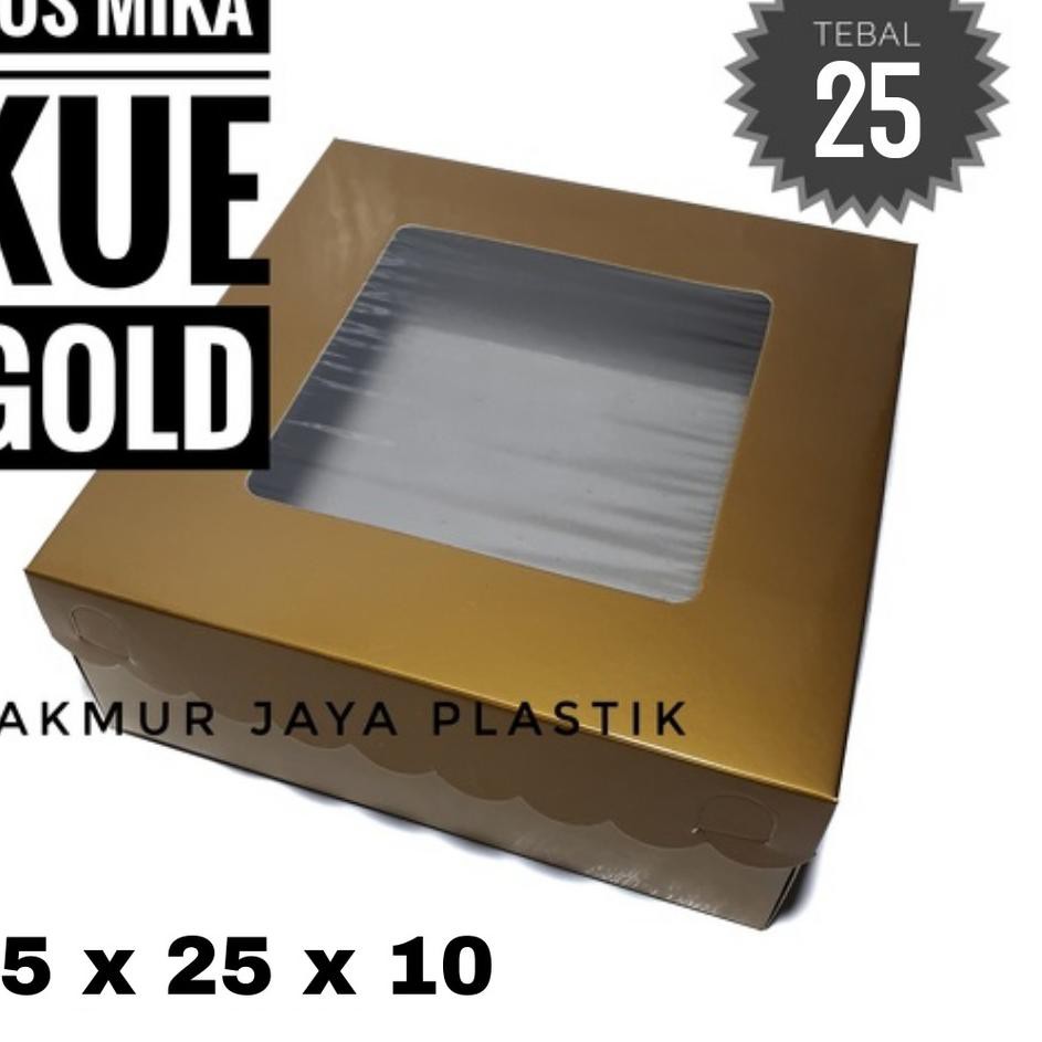 

Best Terlaris DVBGR [ DUS KUE MIKA - EMAS 25 ISI 5 PC ] PAPER BOX DUS GOLD TUTUP MIKA 25 x 25 73 Mod
