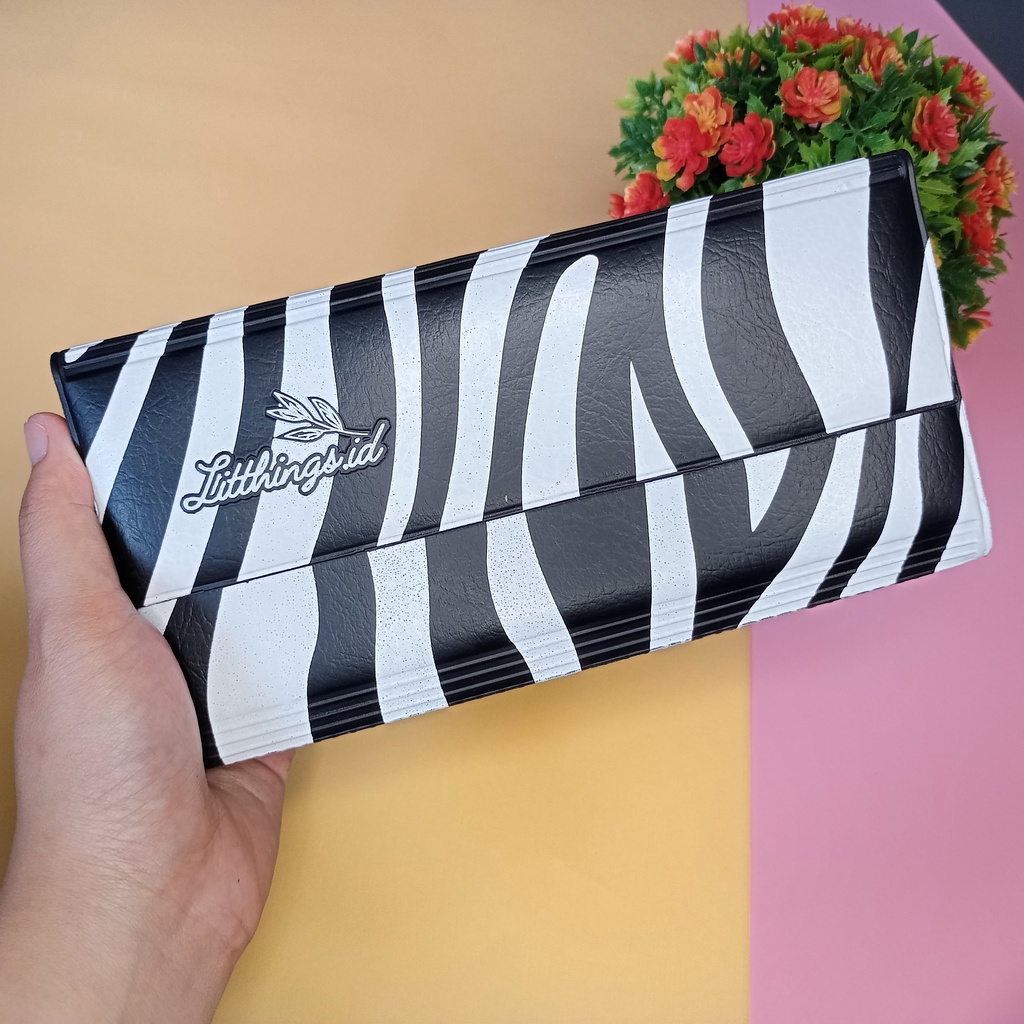 Dompet Disiplin Keuangan Bulanan Wallet Organizer Motif Zebra