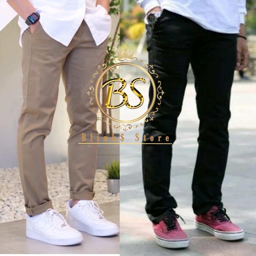 CELANA CHINO PRIA QUALITY PREMIUM CASUAL SANTAI SEMI FORMAL TERMURAH HITAM MOCCA ABU 27-38