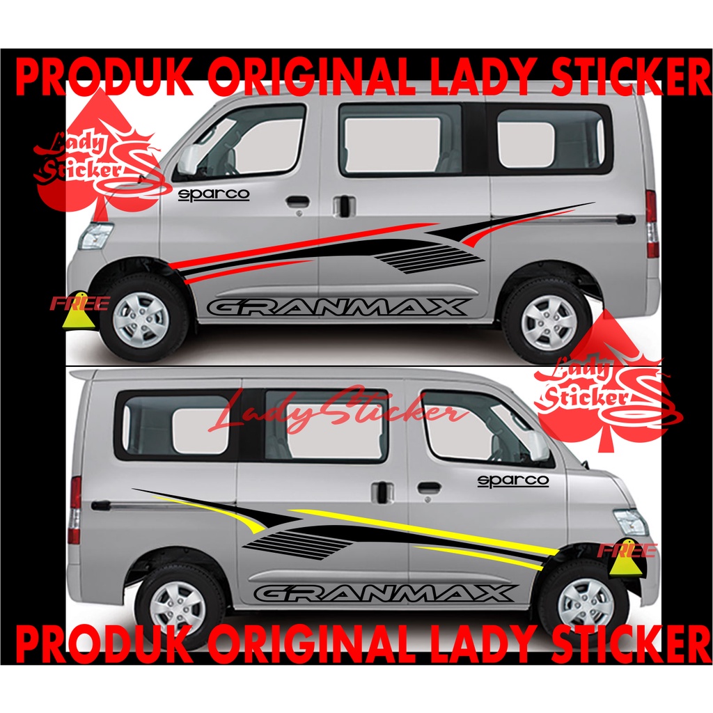 STRIPING STICKER MOBIL DAIHATSU GRANDMAX STICKER MOBIL MINIBUS GRANMAX LUXIO APV CUSTOM TEXT
