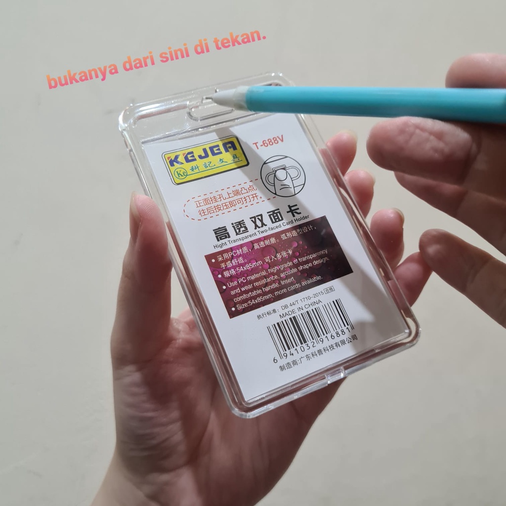 

ATH Tempat Kartu KEJEA ID Card IDcard Bahan Akrilik Acrylic Kantor Nametag Name Tag Mika