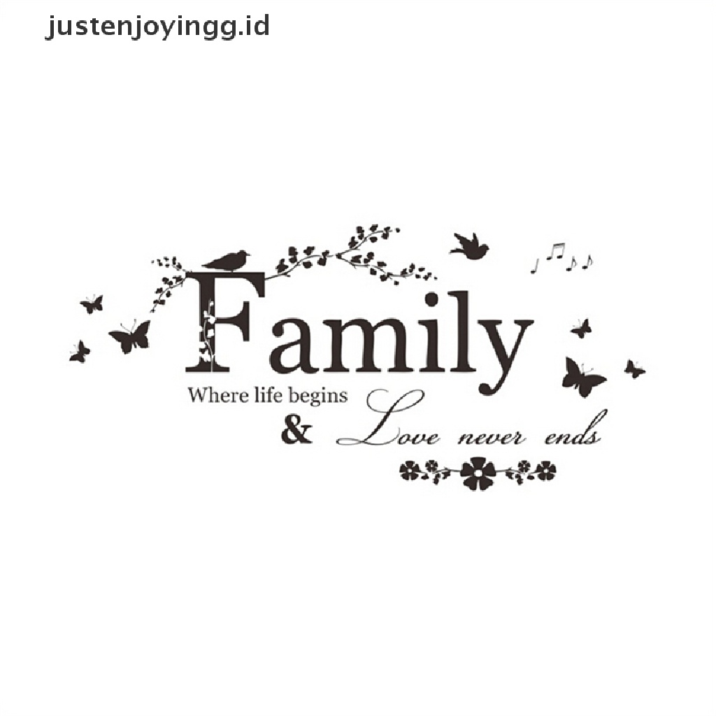 // justenjoyingg.id // Family Letter Quote Removable Vinyl Decal Art Mural Home Decor Wall Stickers ~