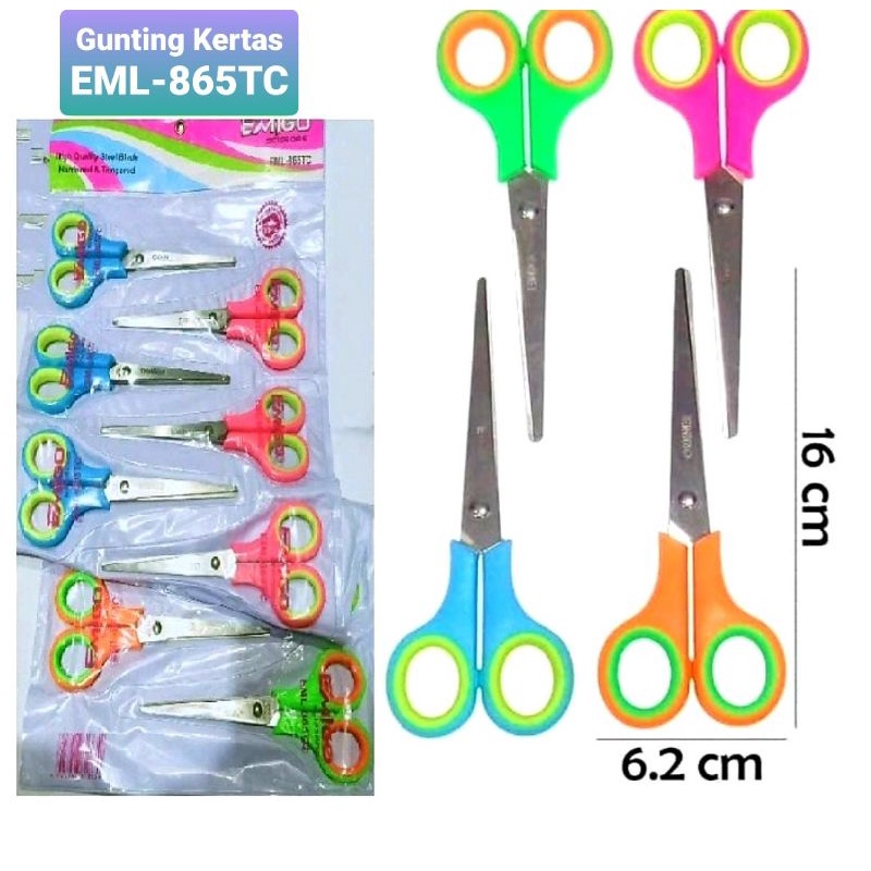 

Gunting Kertas EML-865TC Gagang Warna Ukuran 16cm