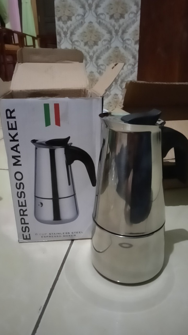One Two Cups Espresso Coffee Maker Moka Pot Teko Filter 300ml - Z20