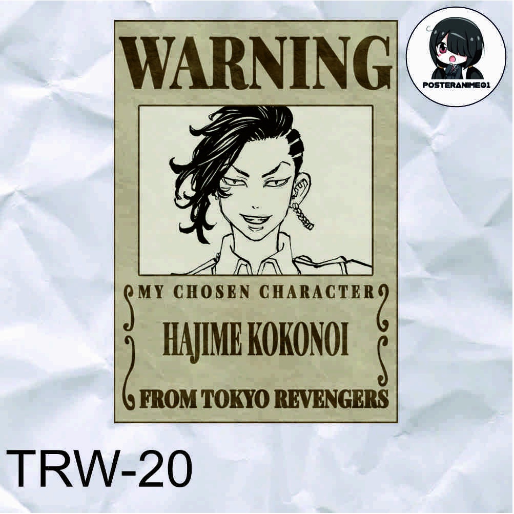 Poster Anime Tokyo Revengers | Poster Anime Tokyo Revengers Warning Aesthetic | DRAKEN | MIKEY | TERLENGKAP-20.HAJIME