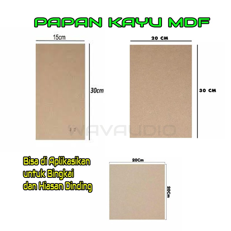 Papan Kayu MDF ( Ukuran 15x30, 20x30, 20x20 Tebal 5mm Full )