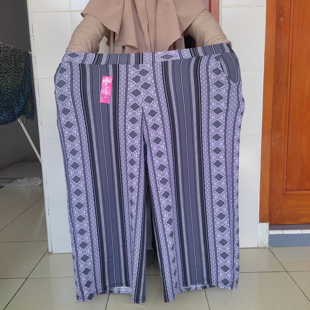 celana kulot panjnag wanita super jumbo motif etnik