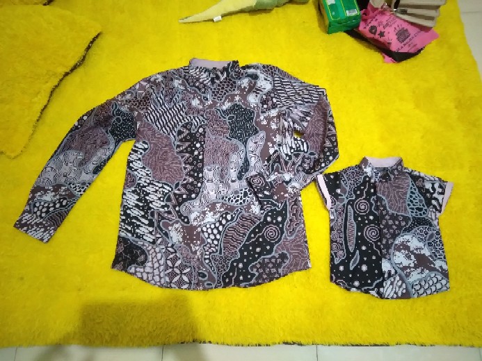Open Preorder Kemeja Batik Couple Anak & Ayah Panjang / Pendek, Warna Ungu
