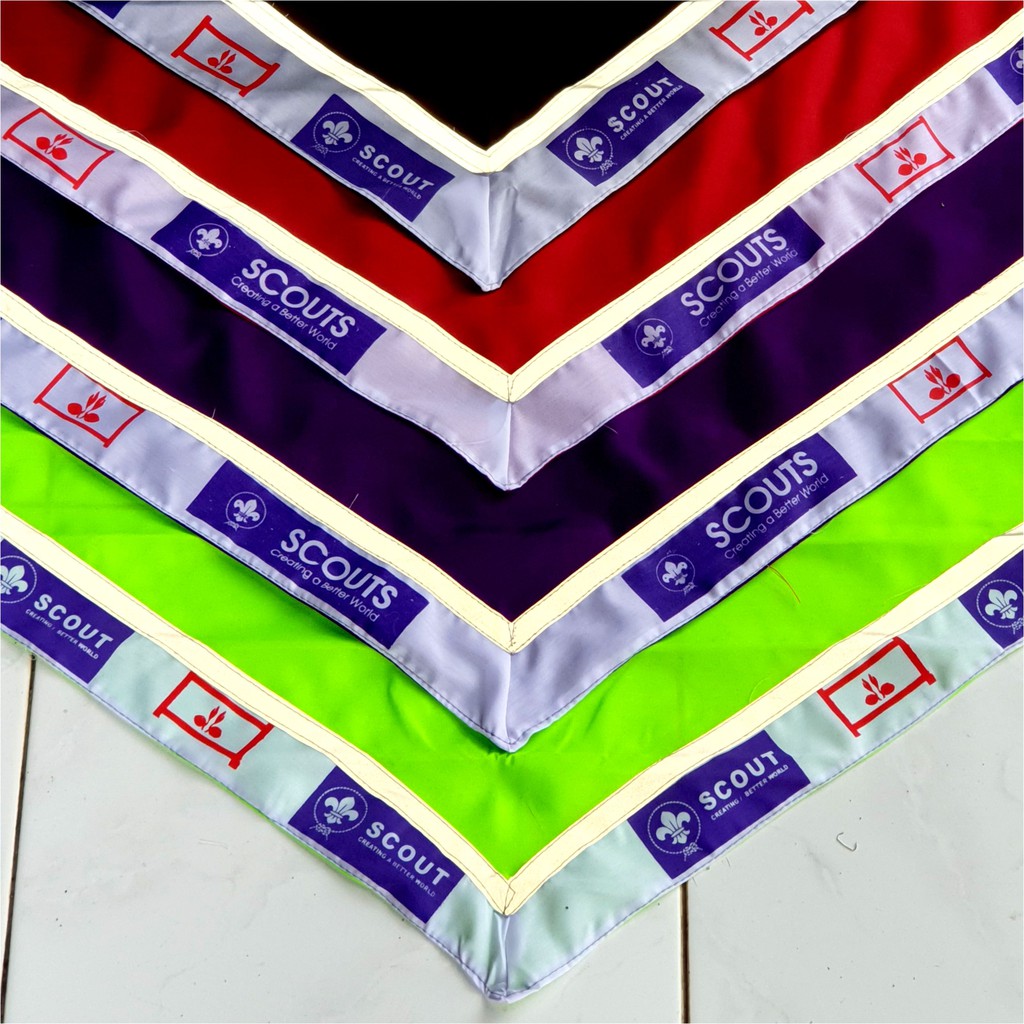 Scraf Pramuka List Bercahaya Scraft Pramuka Scout Sablon Wosem | Shopee