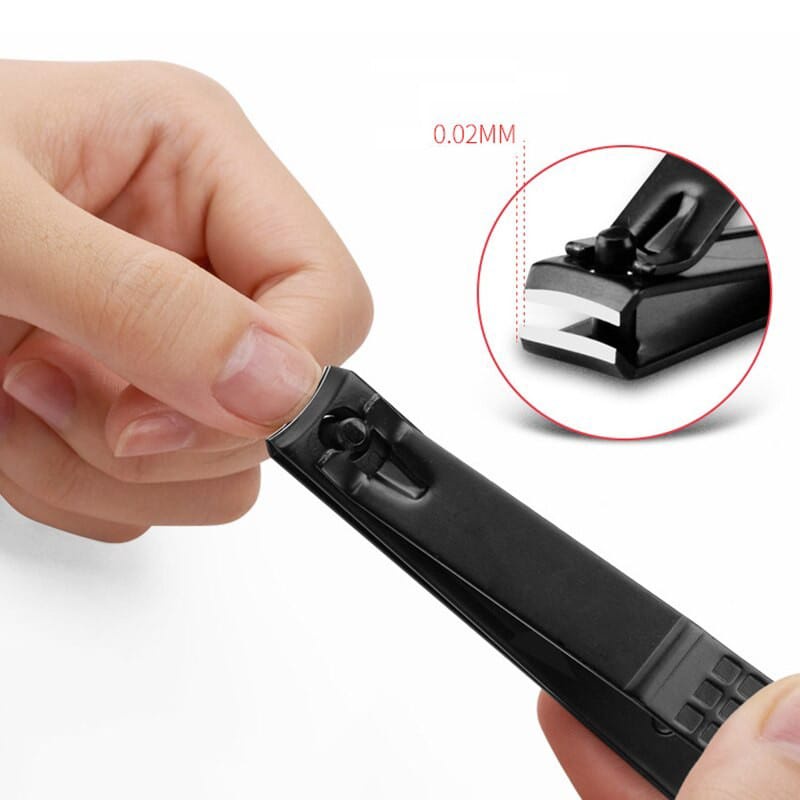 Gunting Kuku Hitam Stainless Steel Anti Slip - Alat Potong Kuku Manicure Pedicure Tajam Nail Clipper Premium F812