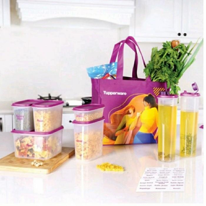 Toples | Tupperware -Smart Saver Set Promo - Ungu Gift Set Kado Parcel Lebaran