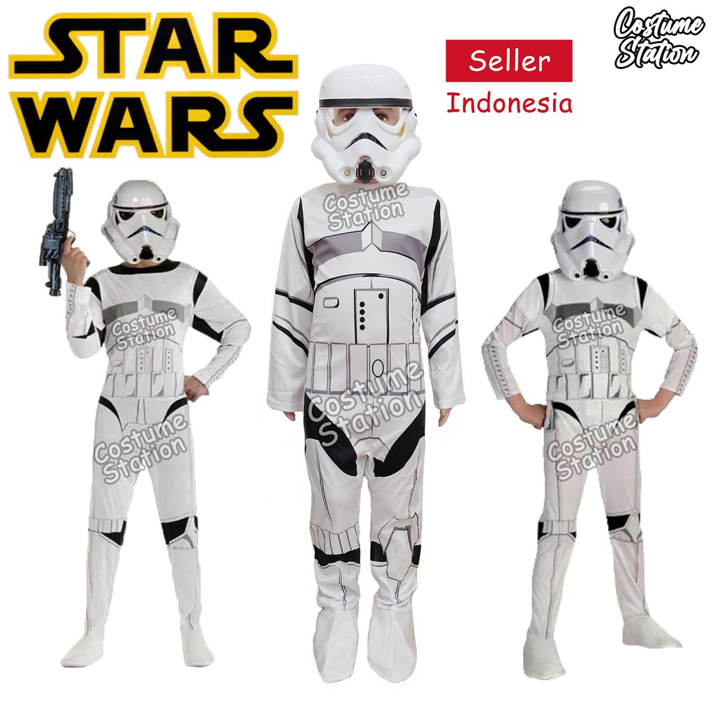 Kostum Star Wars Storm Trooper / Costume Prajurit Star Wars Disney anak laki