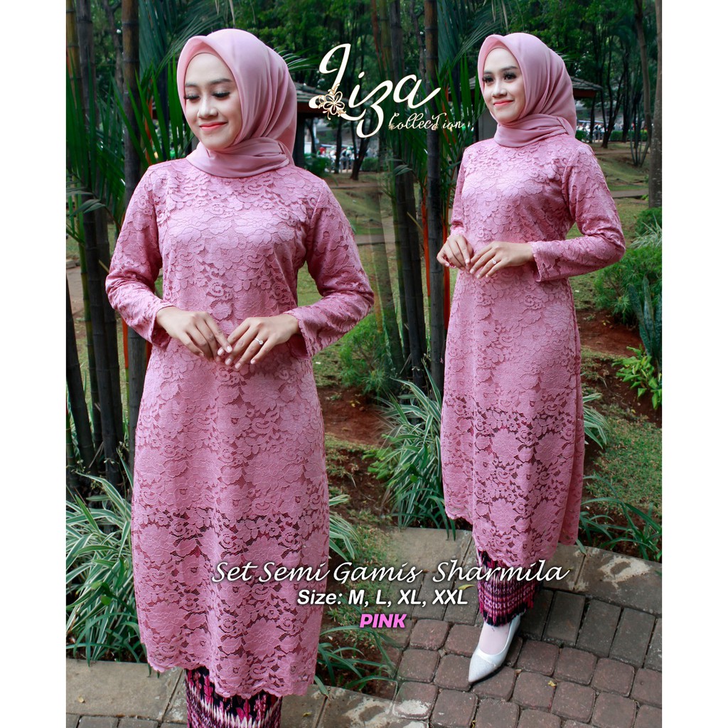 LIZ&gt; new brukat long tunik  -kebaya brukat modern - long tunik kebaya sharmila - baju kebaya brukat